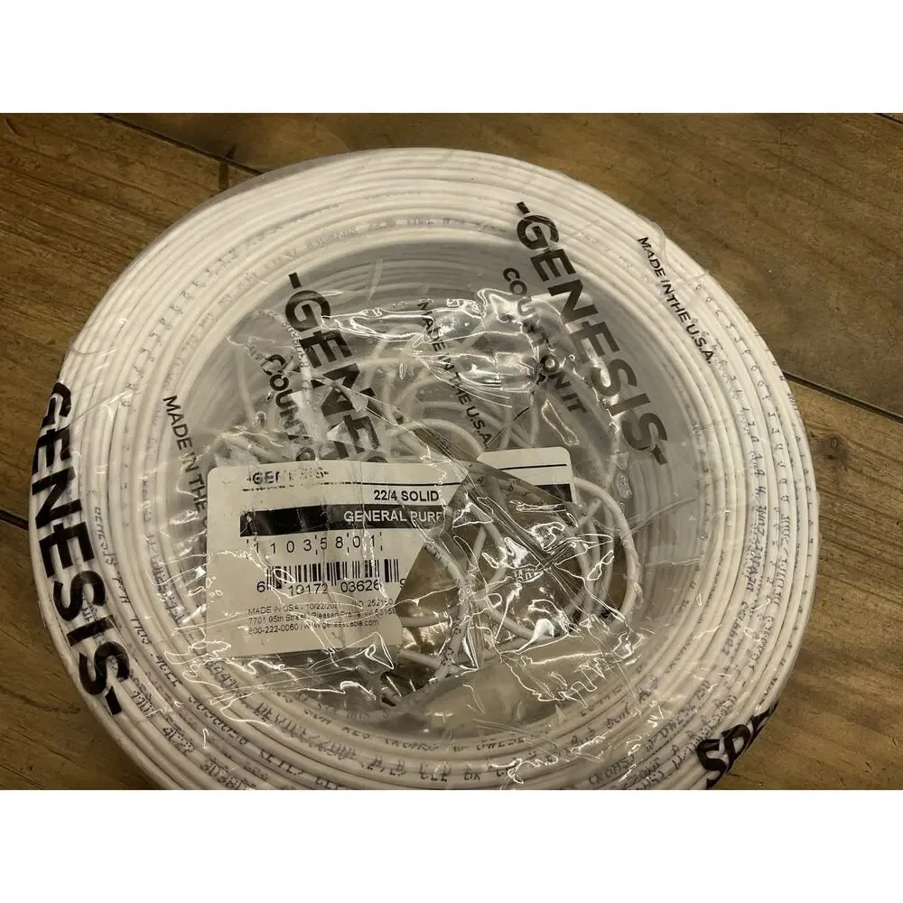 Honeywell Genesis 11035801 22/4 Solid Unshielded Cable, White 500 ft